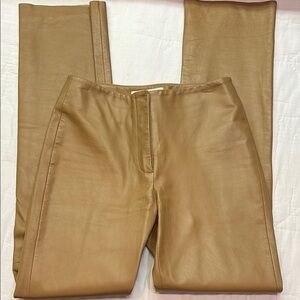 Margaret Godfrey Vintage Tan Boot Cut Leather Pants, Made in India, Size 4